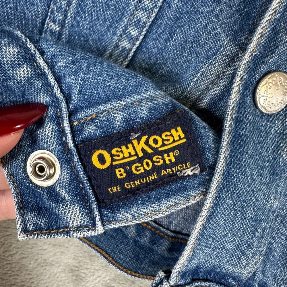 OshKosh B'gosh Toddler Boys Medium Wash Denim Trucker Jacket 100% Cotton